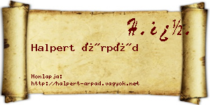 Halpert Árpád névjegykártya